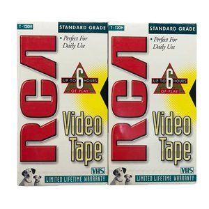 RCA 6 Hour VHS Video Tape T-120h Standard Grade Lot of 2 Blank New Sealed